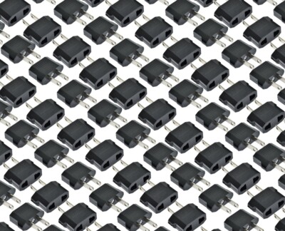 US USA to EU Euro Europe Power Jack Wall Plug Converter Travel Adapter NEW