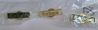 BARBOUR - ANSTECKNADEL ABZEICHEN.  3 verschiedene Stile.  Neu.