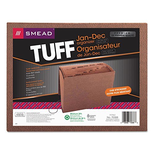Smead TUFF Expanding File, 12 Pockets, Monthly (Jan.-Dec.),  Assorted Styles 