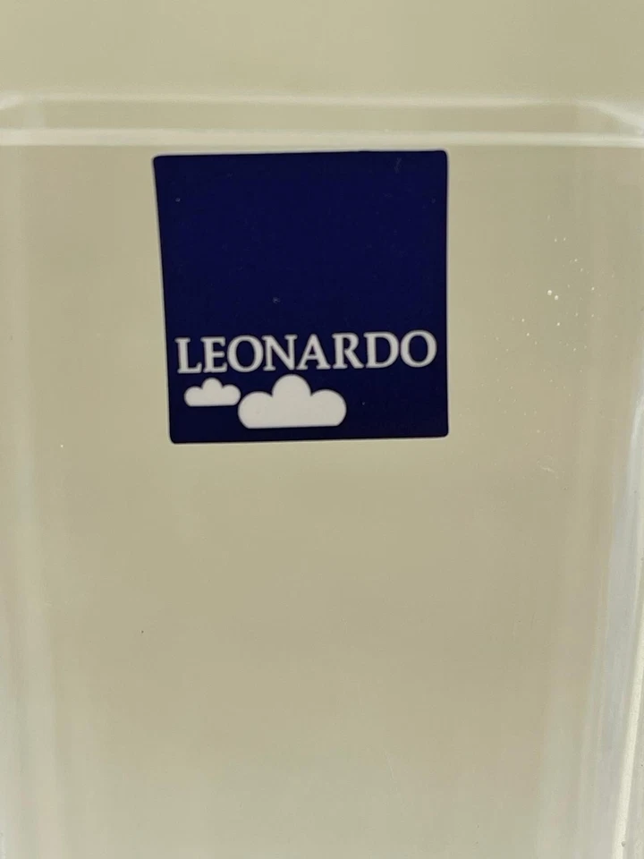 28/3 Leonardo / schwere Glasvase / Handgemacht / Eckig / Transparent