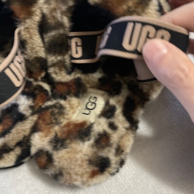 UGG FLUFF YEAH Slippers Cheetah Print Women's Size 4 SN 1120920