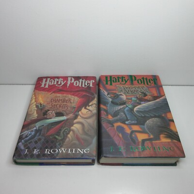 Lot of 2 Harry Potter First Edition Hardcover Books by J.K. Rowling - Year 2 & 3