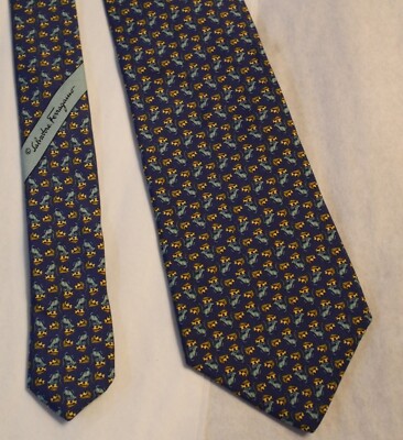 Salvatore Ferragamo MOUSE & CHEESE Silk Tie 59x3.5 Italy | eBay