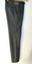 pantaloni da uomo eleganti slim fit invernali di lana neri a righe Ridelli 44 30