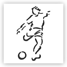 Soccer Football Player 1 Stencil - Choose a Size - Laser-Cut Reusable Plastic