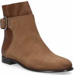 brown suede booties flat
