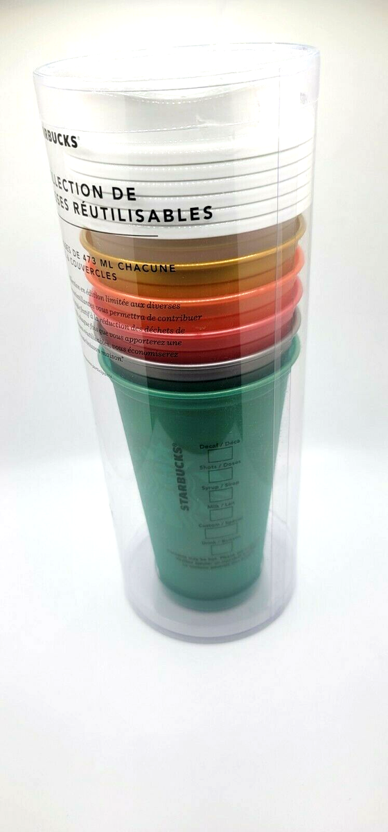 Starbucks 6 Pack Reusable Hot Cups 16 oz Tumbler Travel Mug Colorful 2018  New | eBay