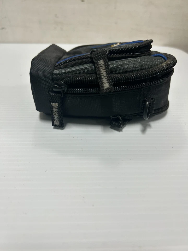 Case Logic Small Camera Case Padded Black And Blue W/ Belt Loop 3 Zip Pouch - Image 2 of 4