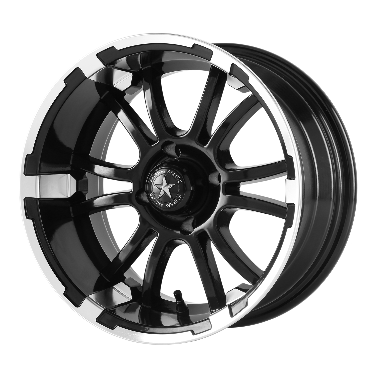 14x6.5 Fairway Alloys FA134 Machined Matte Black Wheels 4x4 (20mm) Set