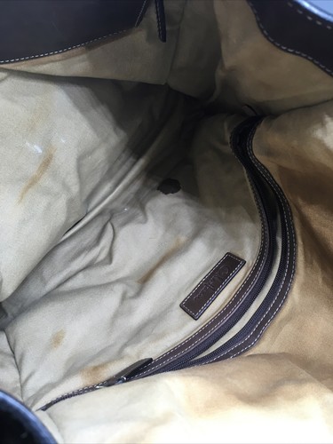 Cole Haan Large Leather Travel or Business Two Straps Tote Bag - Brown distress - Picture 8 of 12