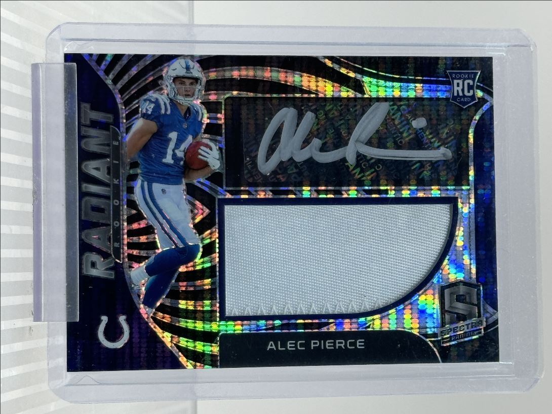 ALEC PIERCE 2022 SPECTRA RADIANT RPA ROOKIE NEON BLACK LIGHT RC AUTO /10 Q2277