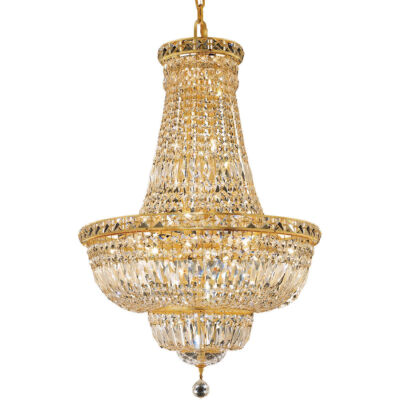 Foyer or Dining Room Gold Ceiling Hanging Crystal Chandelier 22 Light Fixture