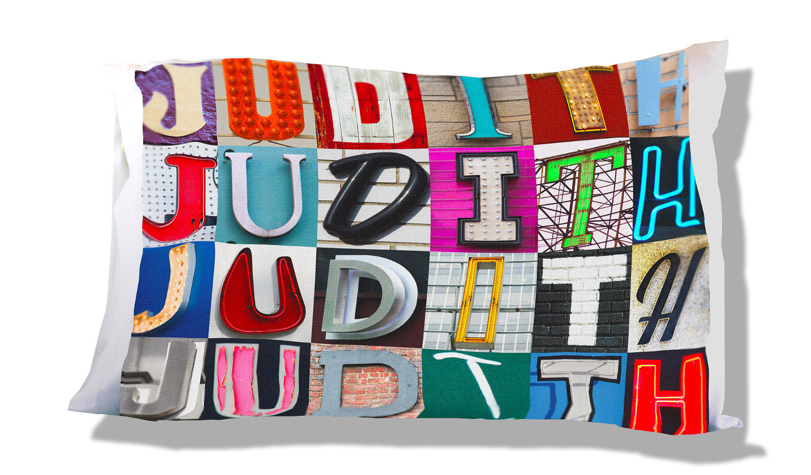 Judith Letters JUDITH Personalized Pillowcase featuring the name in photos of sign ...