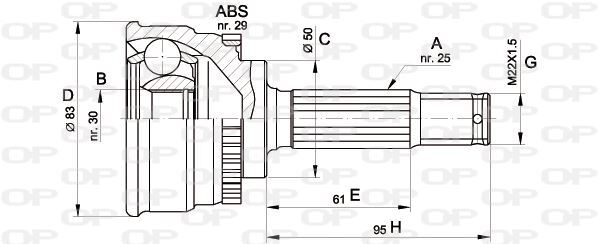 Cardan de roue Hyundai Lantra II Break pour restaurer la transmission