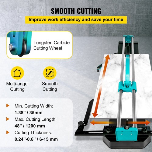 1200 mm Coupe Carrelage Manuel Coupe-Carreaux 6-15 mm avec Guide Laser - Afbeelding 4 van 12