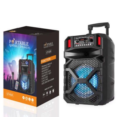 Reiko 8'' Speaker with A charger line and wired mic, With remote (LT-819)