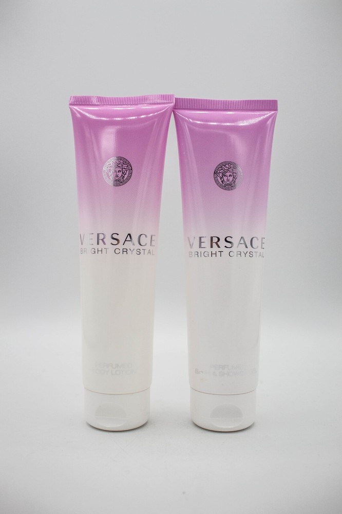 Versace Bright Crystal Perfumed Body Lotion & Shower Gel For Women 5.0 OZ EACH