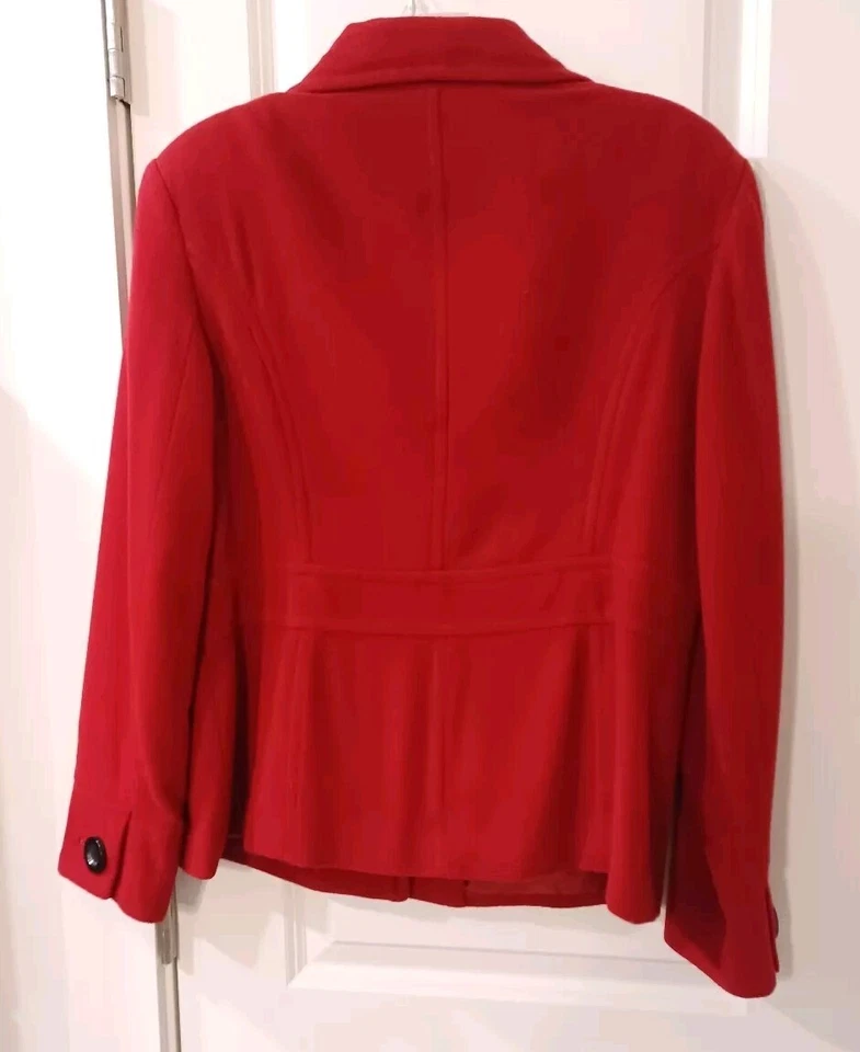 Blazer rojo vintage East 5th para mujer talla L forrado hombreras 2 bolsillos laterales Foto 2 de 4