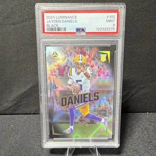 Jayden Daniels Black Rookie 2024 Panini Luminance PSA 9 Commanders #102 /75