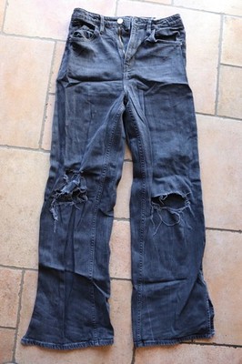 schwarze Wide-Leg Jeans für Mädchen von H&M __ Gr. 158 __ High Waist