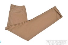 TAYLOR STITCH Solid Brown Beige Cotton Blend Mens Luxury Pants Trousers - 33