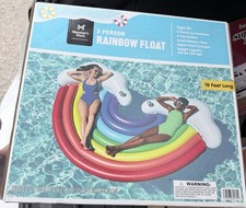 Member's Mark 2 Person Rainbow Float 120" x 74" , 2 Cup Holders, NEW
