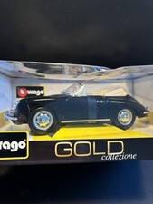B39 1:18  BURAGO 3051 PORSCHE 356 B CABRIOLET 1961 BLACK NMIB