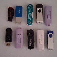 LOT of 10 USB Flash Drives - Various Brands - Various Sizes - Untested -