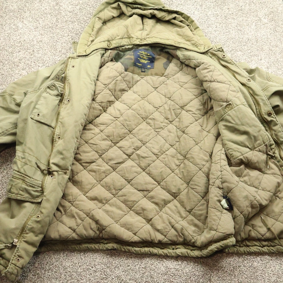 Куртка мужская Alpha Industries 2XL оливково-зеленая с капюшоном хлопковая смесь военная полевая - Изображение 3 из 4