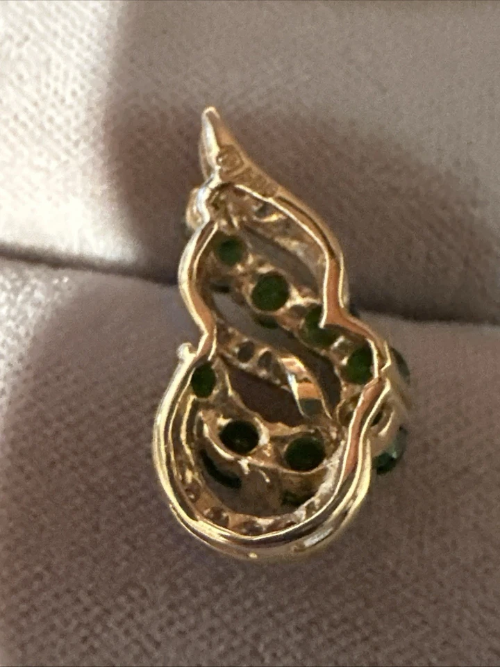 Anhänger Gg 585, 9 mal Peridot, kl. Diamanten, 21 mm x11 mm, 2 Gramm - Bild 4 von 4