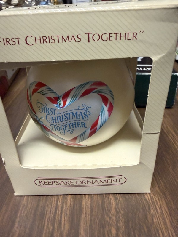 1983 Hallmark Keepsake Glass Ornament FIRST CHRISTMAS TOGETHER NIB