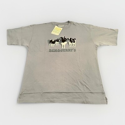 Ben & Jerrys Eis T-Shirt blau Kuh Grafik Top lustig Geschenk neu mit Etikett M