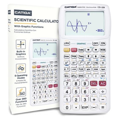 SCIENTIFIC CALCULATOR with Graphics Functions Multiple Modes White CATIGA