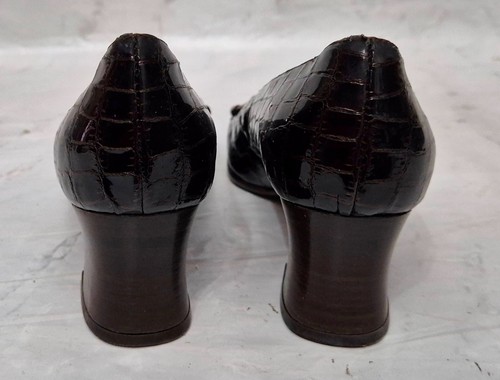 GIUSTI Womens Vintage Brown Slip On Block Heel Horsebit Shoes EU 37.5 UK 4.5 - Afbeelding 4 van 7
