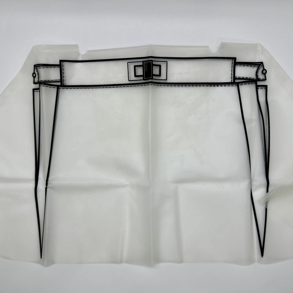 Fendi Bolso de Mano Transparente Impermeable Cartera Lluvia Agua Peekaboo Cubierta Chaqueta Foto 3 de 4