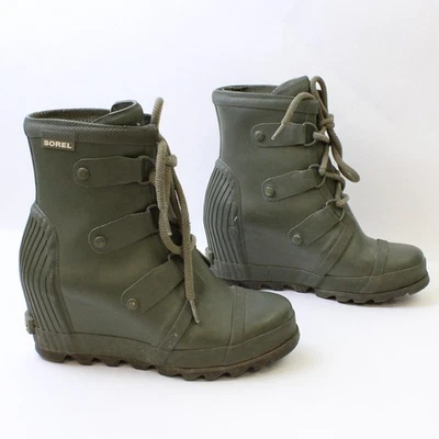 SOREL Bottes Pluie Femmes 6.5 Joan Rain Caoutchouc Talon Compensé Imperméable - Photo 1/4