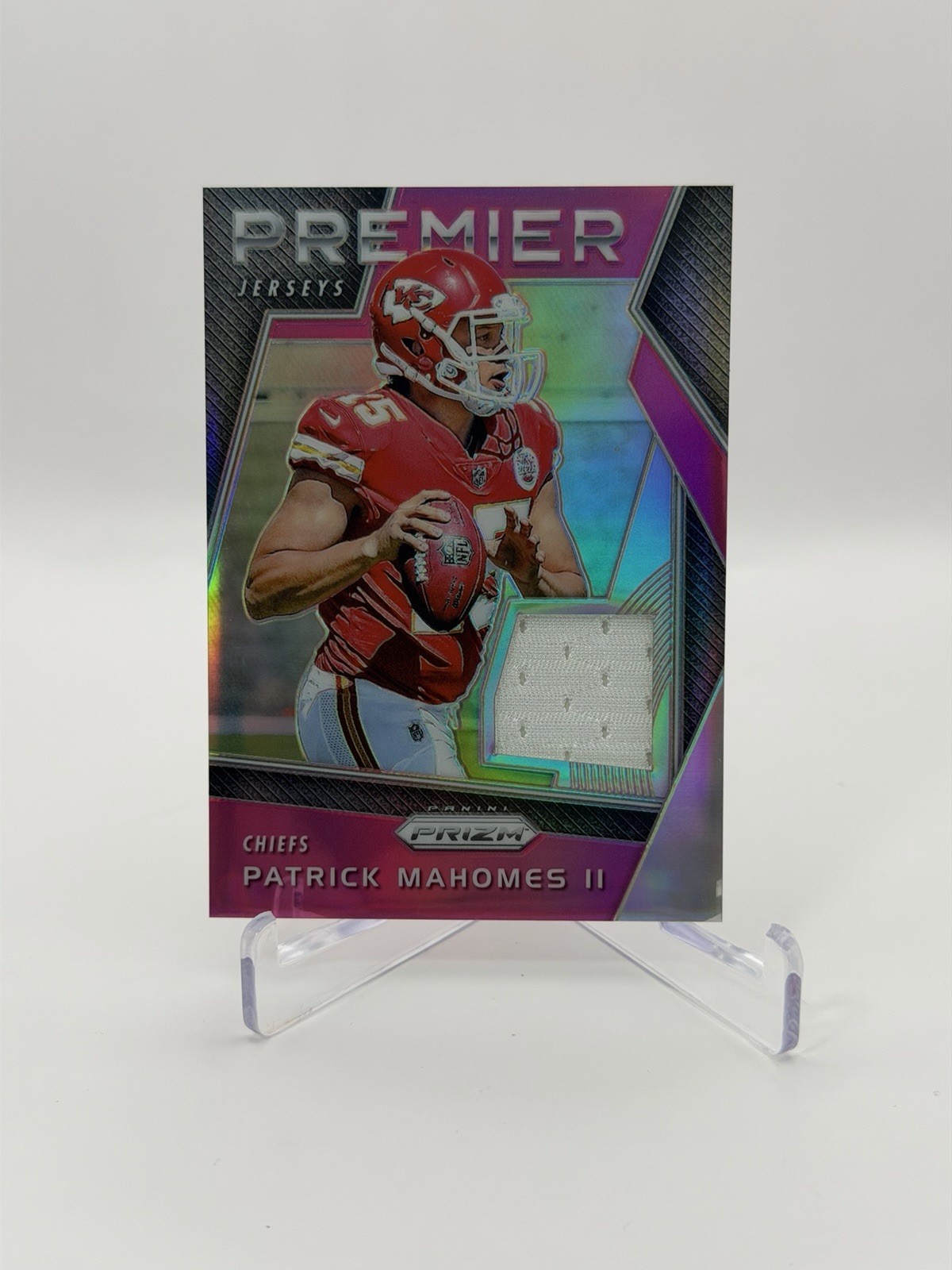 2017 Prizm Patrick Mahomes II Rookie Premier Jerseys Pink Prizm #24 Chiefs GW/RC