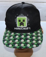 Minecraft Snapback Cap 2022 Youth Flat bill Video Game Creeper Logo One Size