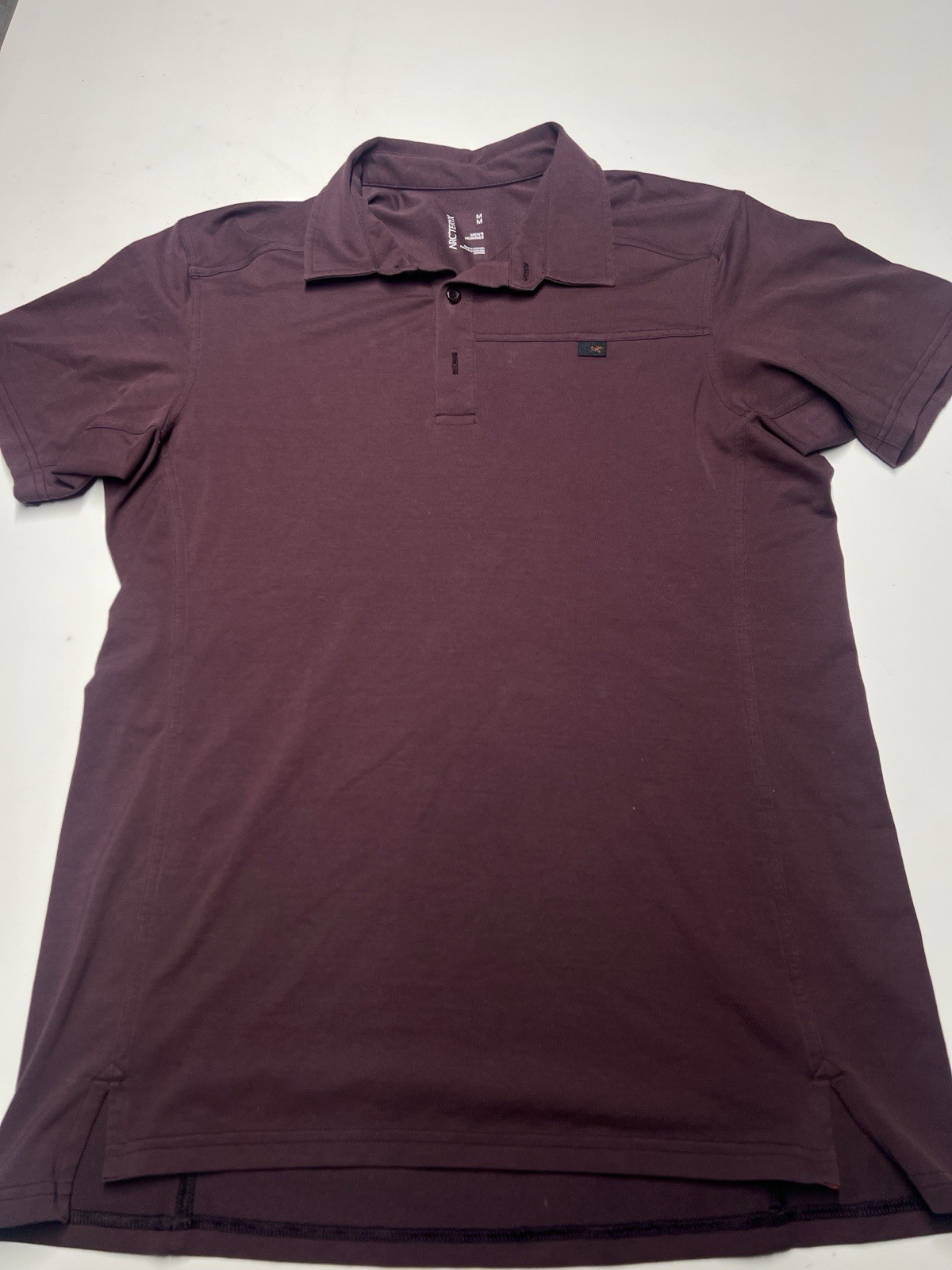 Arc'Teryx Camicia Uomo Prigione SS Polo Manica Corta Borgogna Arcteryx Cotone MED