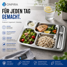 Edelstahl Men&uuml;teller Kantinenteller Men&uuml;platte Portionsteller Thali Teller
