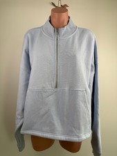 Victoria's Secret PINK Long Sleeve Half Zip Fleece Sweatshirt Blue XXL NWT