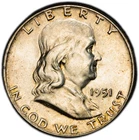 1951-P PCGS High-End MS62 FBL Franklin Half Dollar w/ Subtle Rainbow Rim Toning