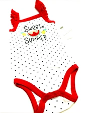 Baby Bodysuit Girls Size 12/18m Sweet As Summer Snap Buttons Sleeveless Children