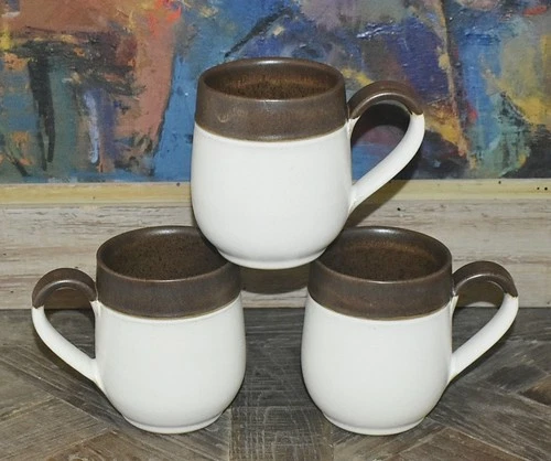 Vintage Denby Langley Set Of 3 Potpourri 4-1/4" Stoneware Mugs