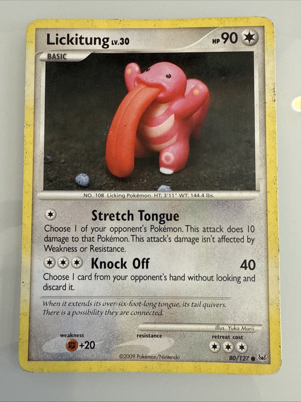 Lickitung 80/127 Platinum Base Set Yuka Morii Claymation Pokemon Card