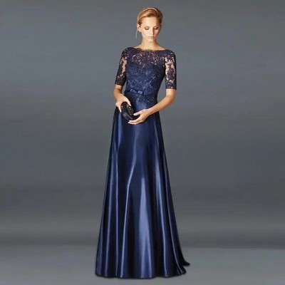Embroidered A-line Mother of the Bride Dress Premium Satin PartyDress Bestseller