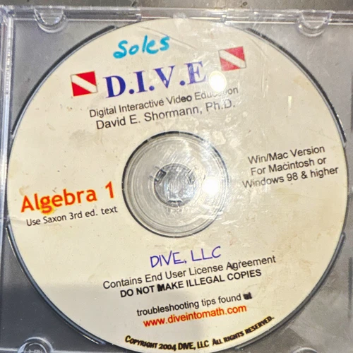 D.I.V.E. Algebra 1 Mathematics CD for Windows 98+ & Macintosh, English
