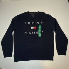 Tommy Hilfiger Men  s XL Navy Crew Neck Sweatshirt   NWT   Embroidered Logo