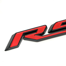 For Rs Rear Trunk Lid Nameplate 3d Letter Emblem Fender Marker Black Red Badge