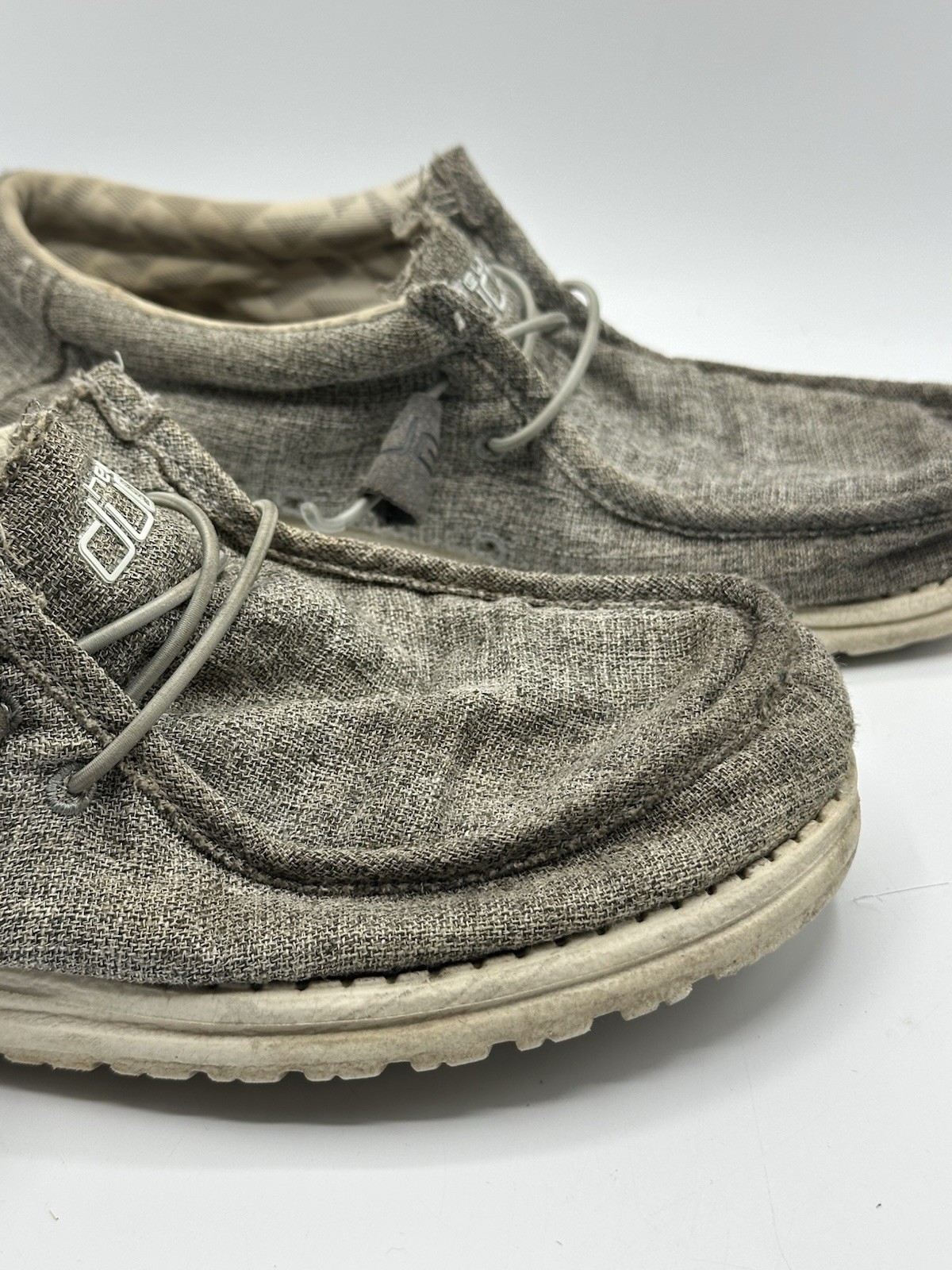 Hey Dude Wally Funk lotto di 2 mocassini da uomo taglia 8 mimetici in tweed e ferro slip on tela